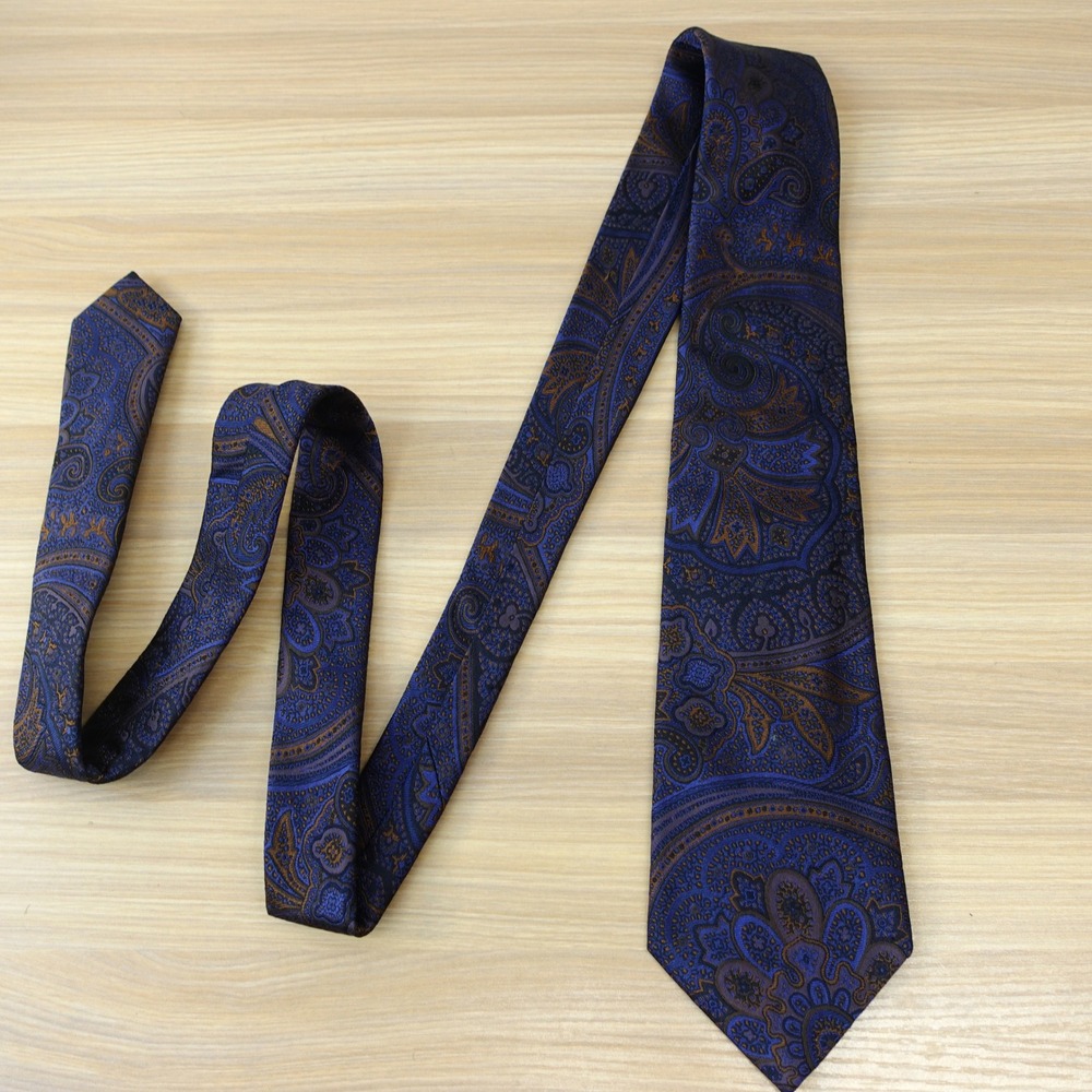 Neck Tie Mens Blue Paisley Medallion LINCS David Chu Designer Boho Dress‎ Suit